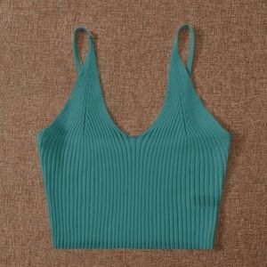 SHEIN Teal Ribbed Crop Top S